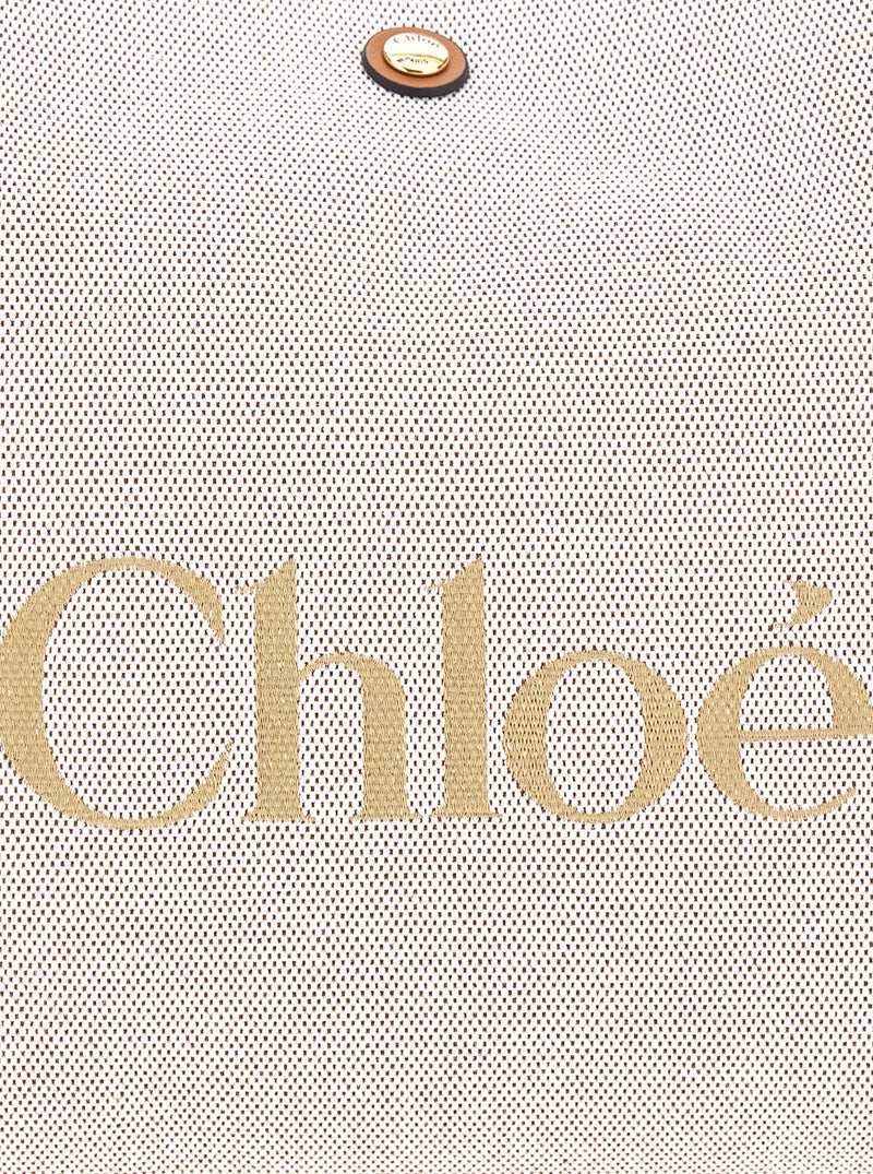 Chloé Clover Tote Bag — Brown Cotton