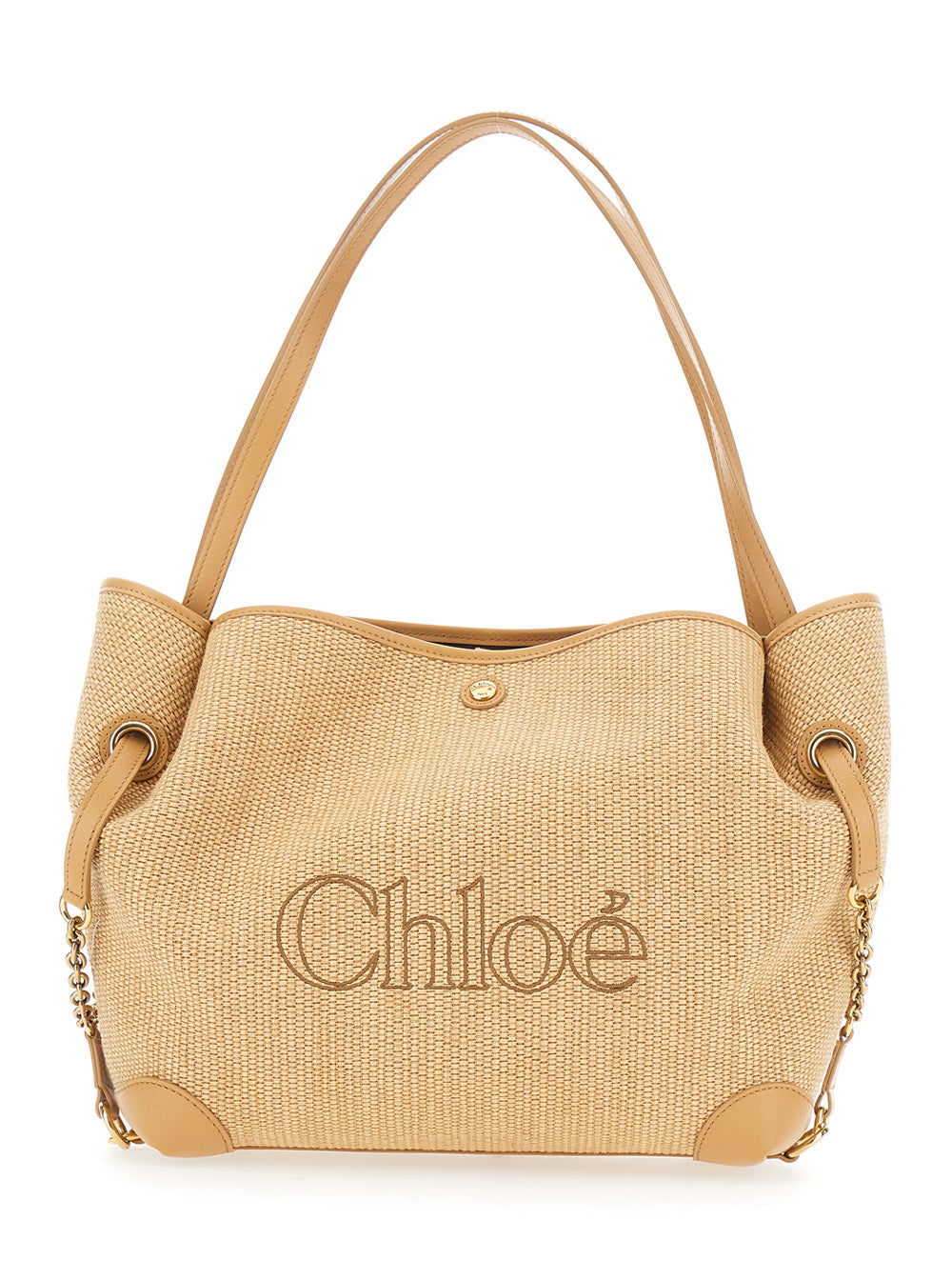 Chloé Raffia-Effect Fabric Tote Bag — Beige (raffia Effect)