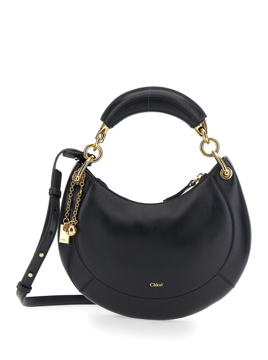 Chloé Leather Hobo Shoulder Bag — Black