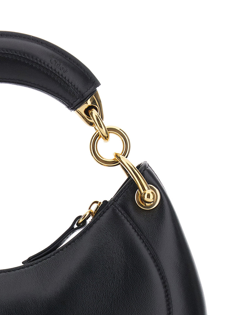Chloé Leather Hobo Shoulder Bag — Black