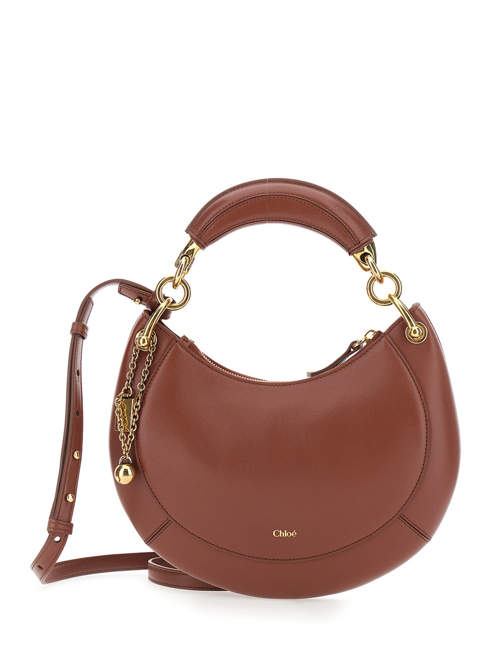 Chloé Lambskin Shoulder Bag — Brown