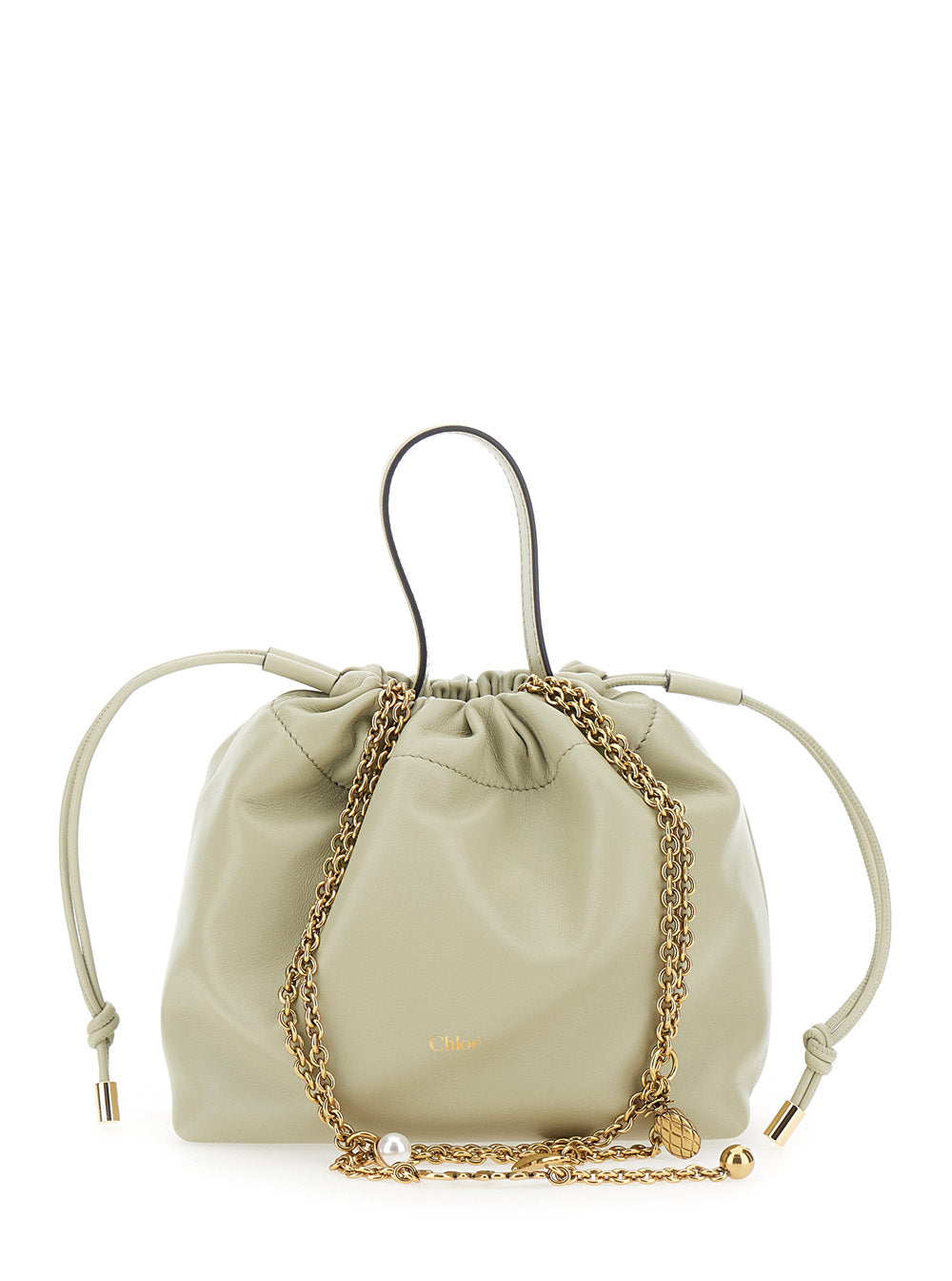 Chloé Icons Shoulder Bag — Gray Leather
