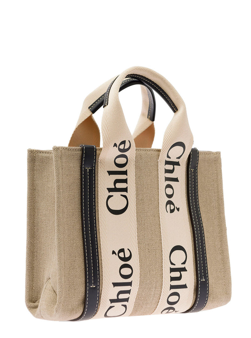 Chloé Woody Tote Bag — Beige Linen