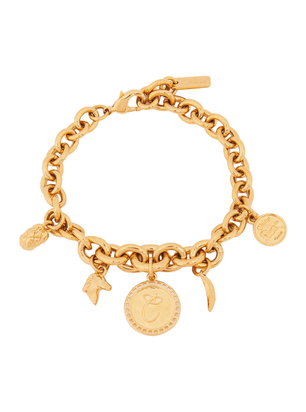 Chloé Charm-Adorned Chain Bracelet — Gold Brass Bracelets