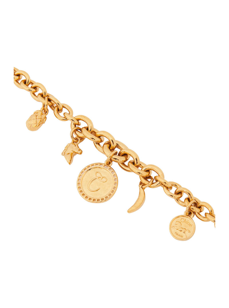 Chloé Charm-Adorned Chain Bracelet — Gold Brass Bracelets