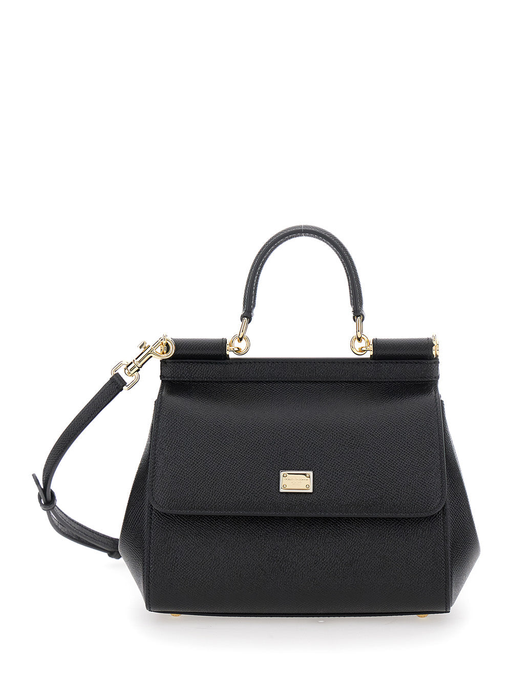 Dolce & Gabbana Sicily Top Handle Bag — Black Leather