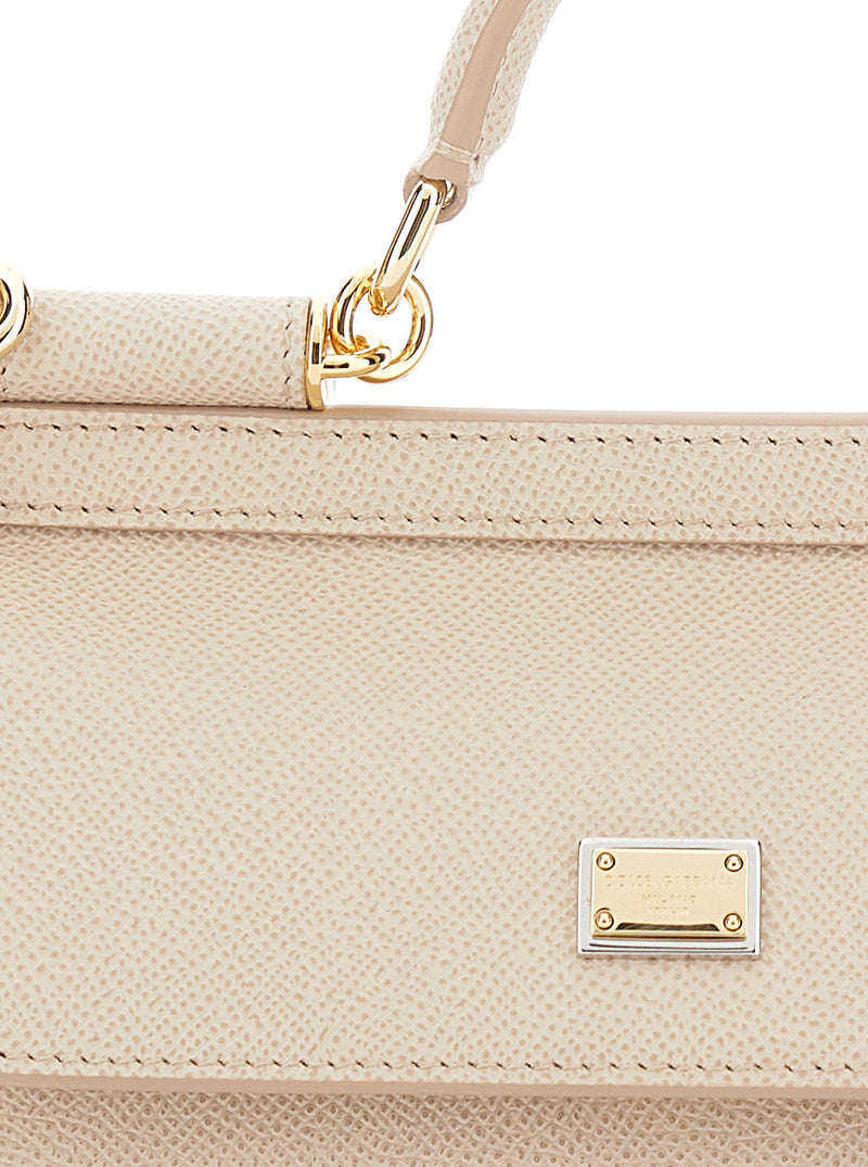 Dolce & Gabbana Sicily Top Handle Bag — Pink Leather