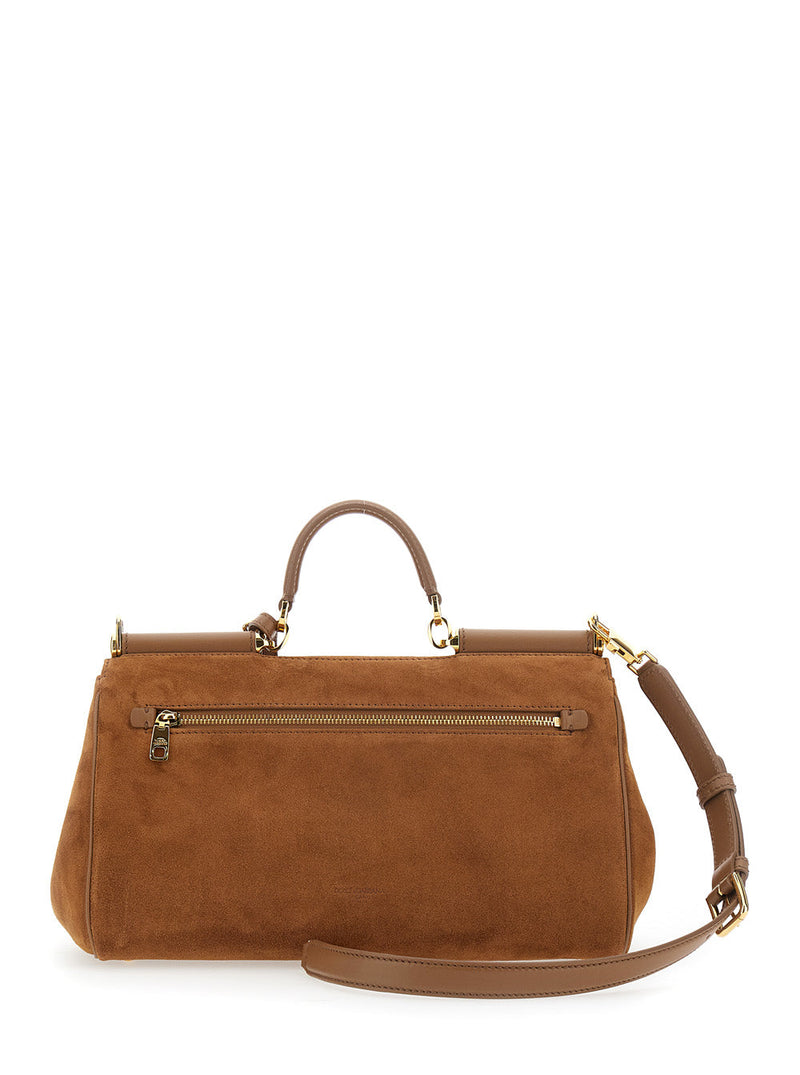 Dolce & Gabbana My Sicily Shoulder Bag — Beige Suede