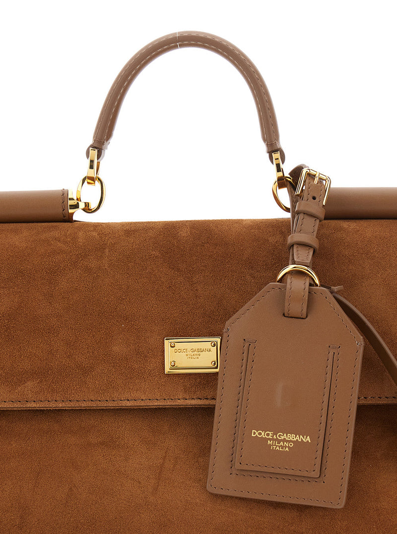 Dolce & Gabbana My Sicily Shoulder Bag — Beige Suede