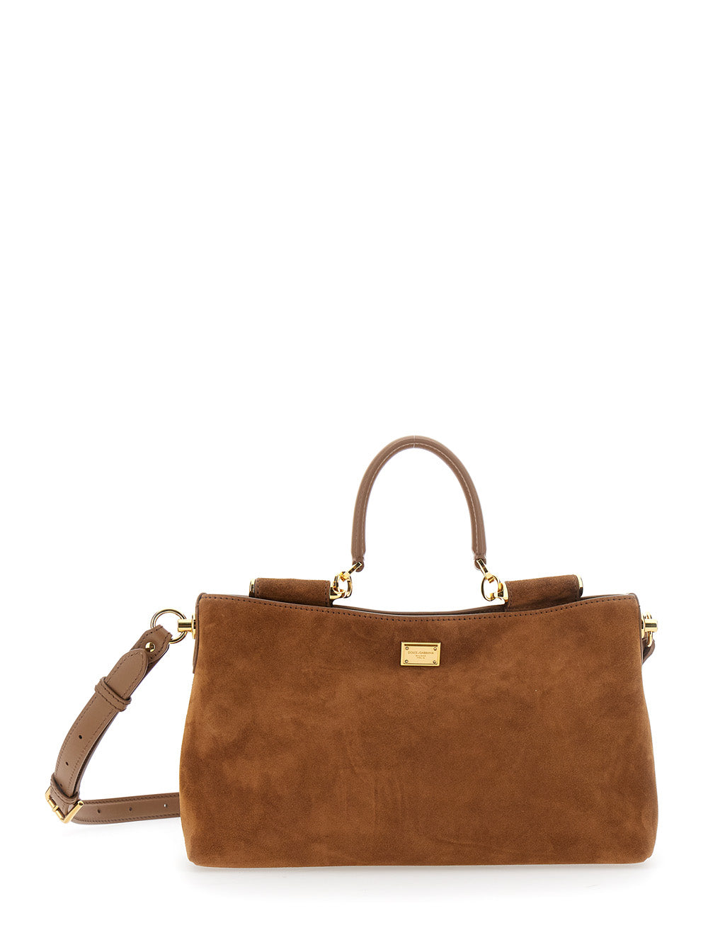 Dolce & Gabbana Vittoria Shoulder Bag — Brown Suede
