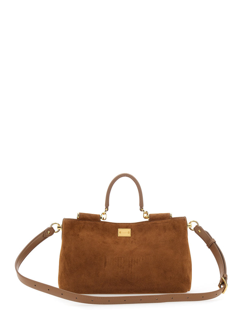 Dolce & Gabbana Vittoria Shoulder Bag — Brown Suede
