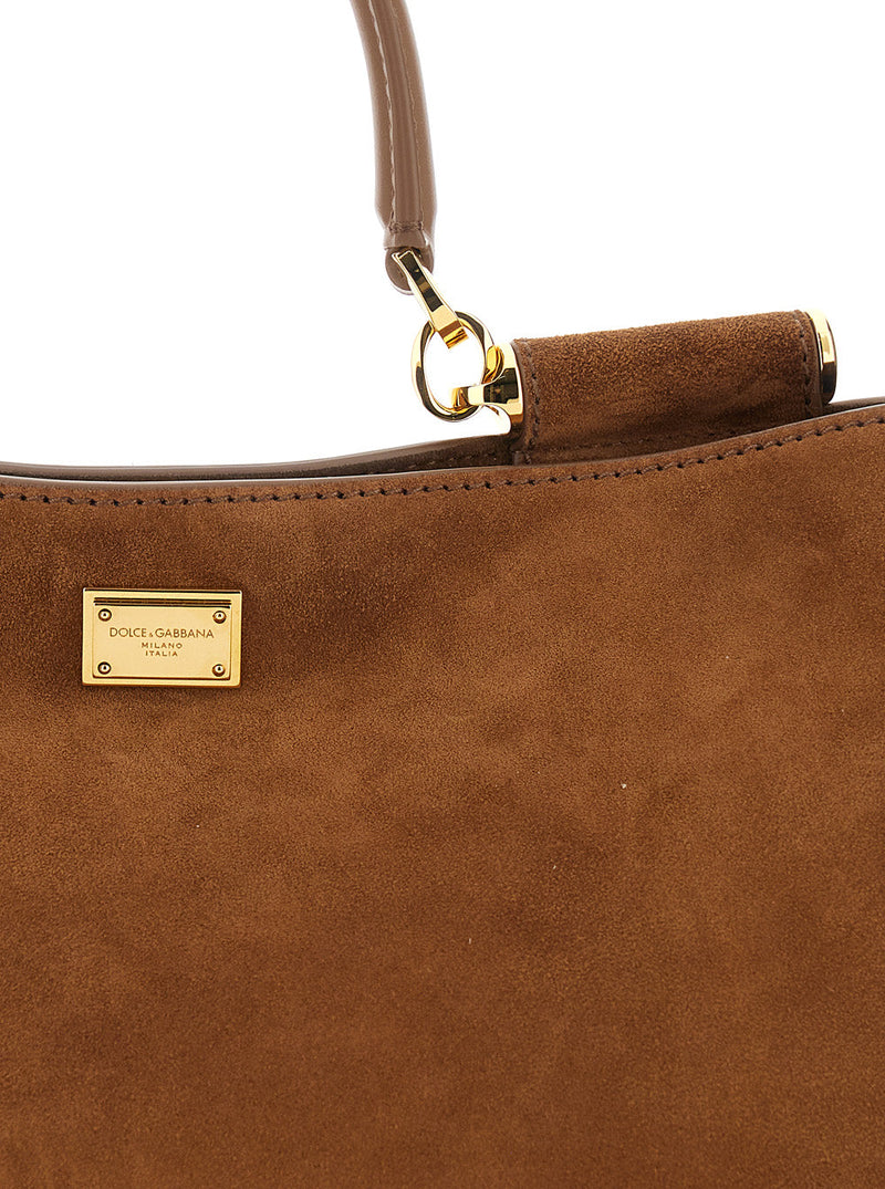 Dolce & Gabbana Vittoria Shoulder Bag — Brown Suede