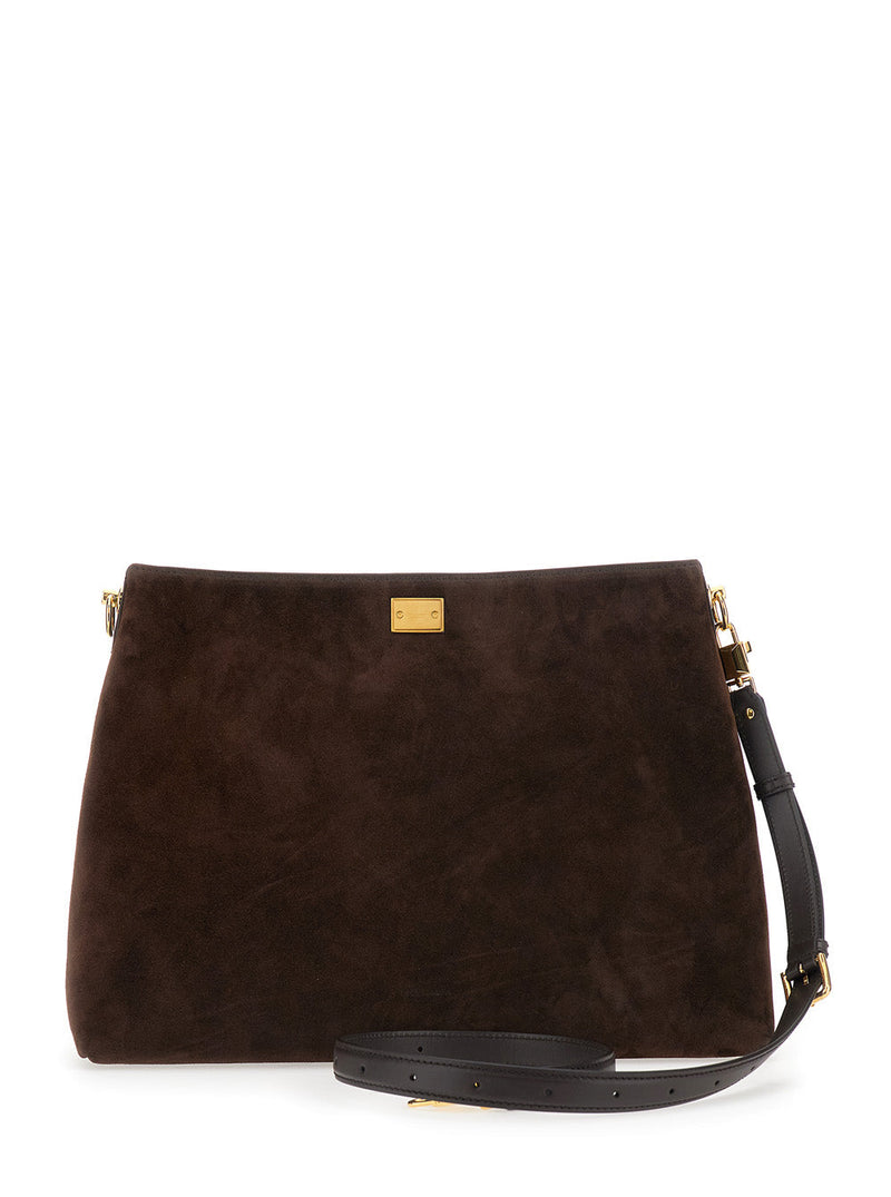 Dolce & Gabbana Vittoria Shoulder Bag — Brown Suede