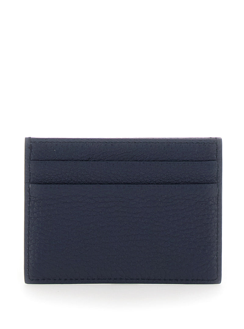 Dolce & Gabbana Grained Leather Card Case — Blue Cases