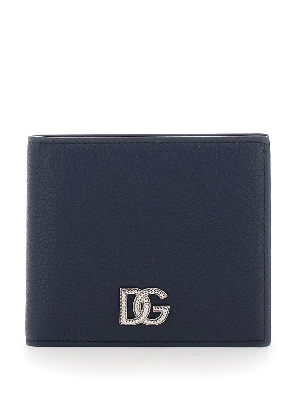 Dolce & Gabbana Bi-Fold Leather Wallet — Navy