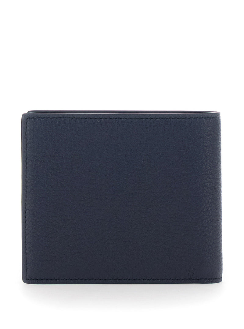 Dolce & Gabbana Bi-Fold Leather Wallet — Navy