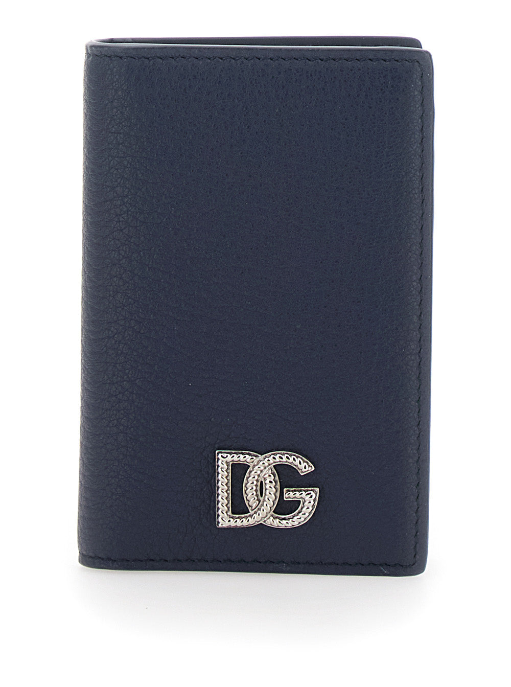 Dolce & Gabbana Grained Leather Card Case — Blue Cases