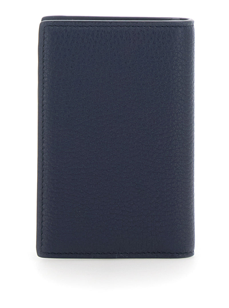 Dolce & Gabbana Grained Leather Card Case — Blue Cases