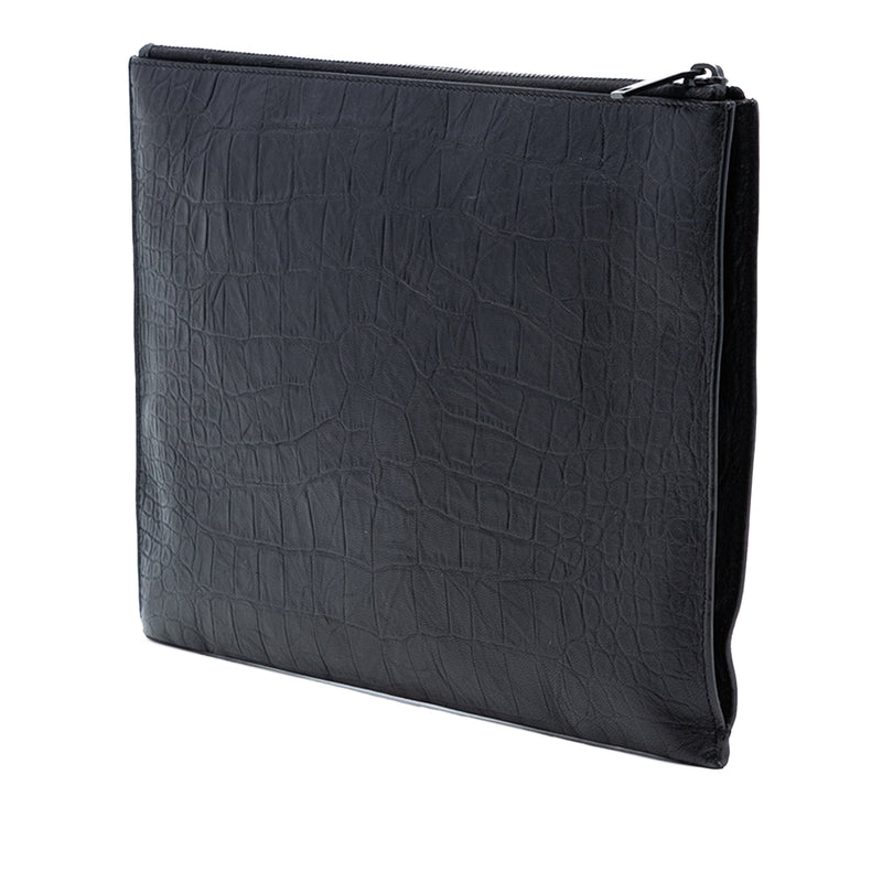 Croc Embossed Leather Monogram Document Holder - Image 2