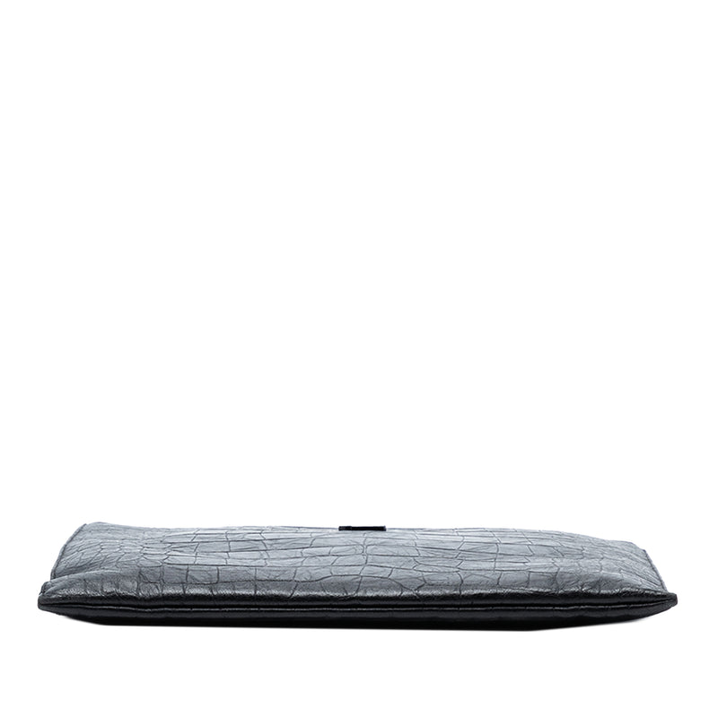 Croc Embossed Leather Monogram Document Holder - Image 3