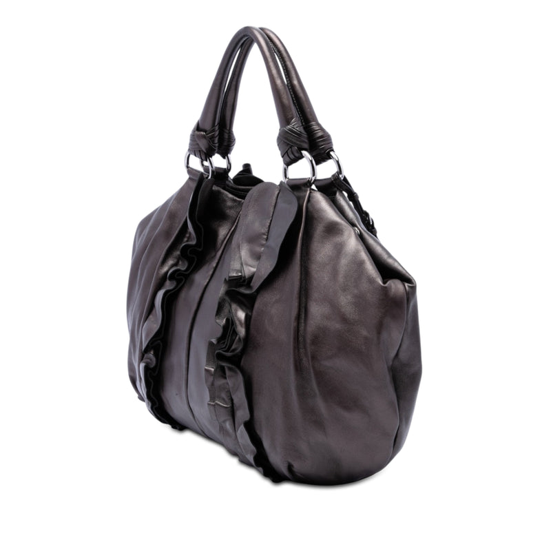 Metallic Nappa Mordore Ruffle Tote - Image 2