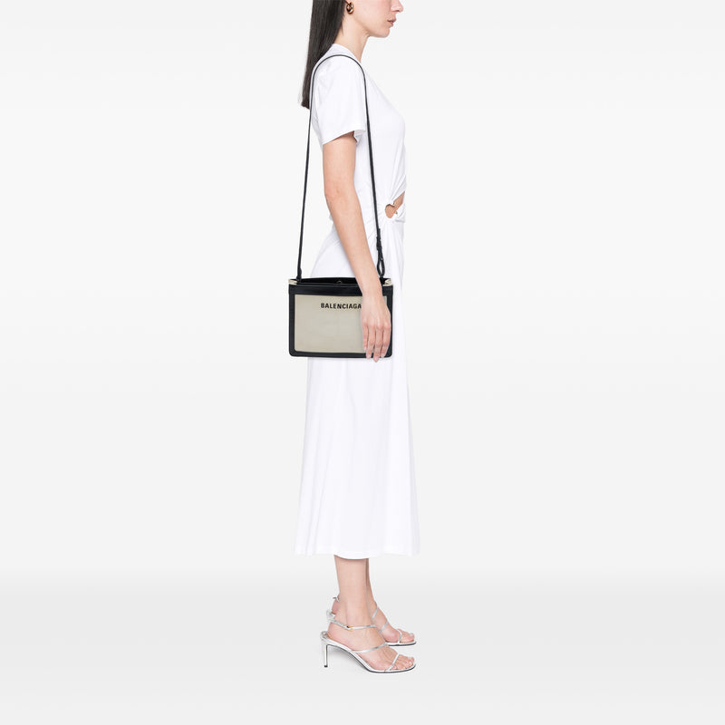 Canvas Navy Pochette Crossbody - Image 6