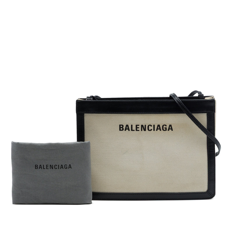 Canvas Navy Pochette Crossbody - Image 7