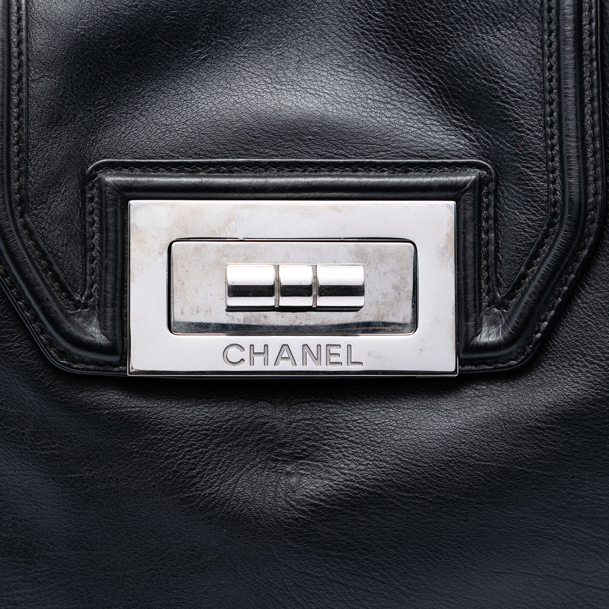 Large Lambskin Mademoiselle Lock Jewelry Chain Tote - Image 5