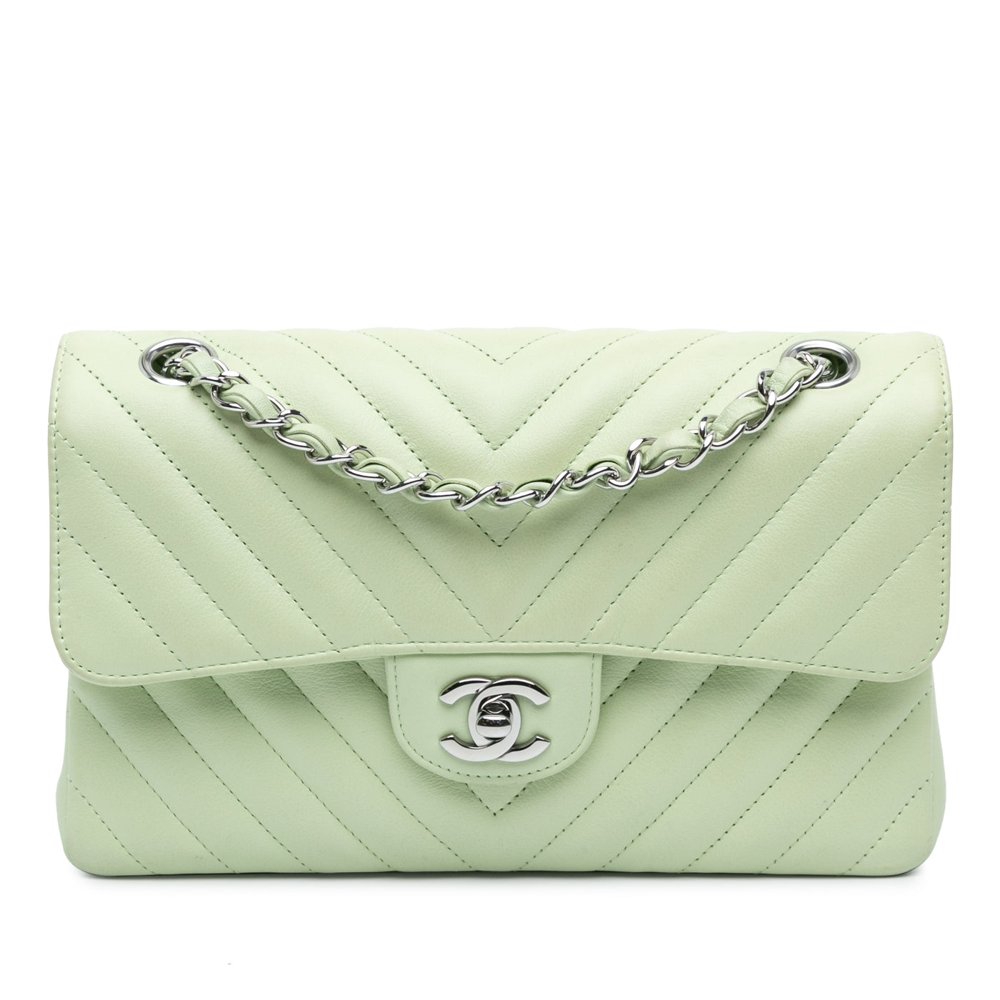 Small Classic Chevron Lambskin Double Flap - Image 1