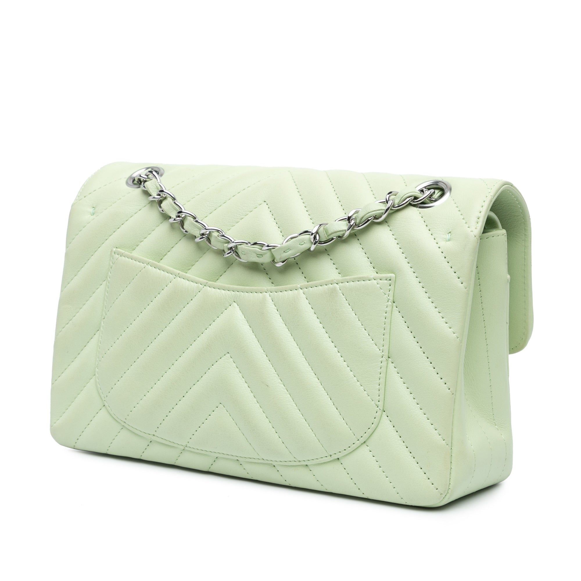 Small Classic Chevron Lambskin Double Flap - Image 2