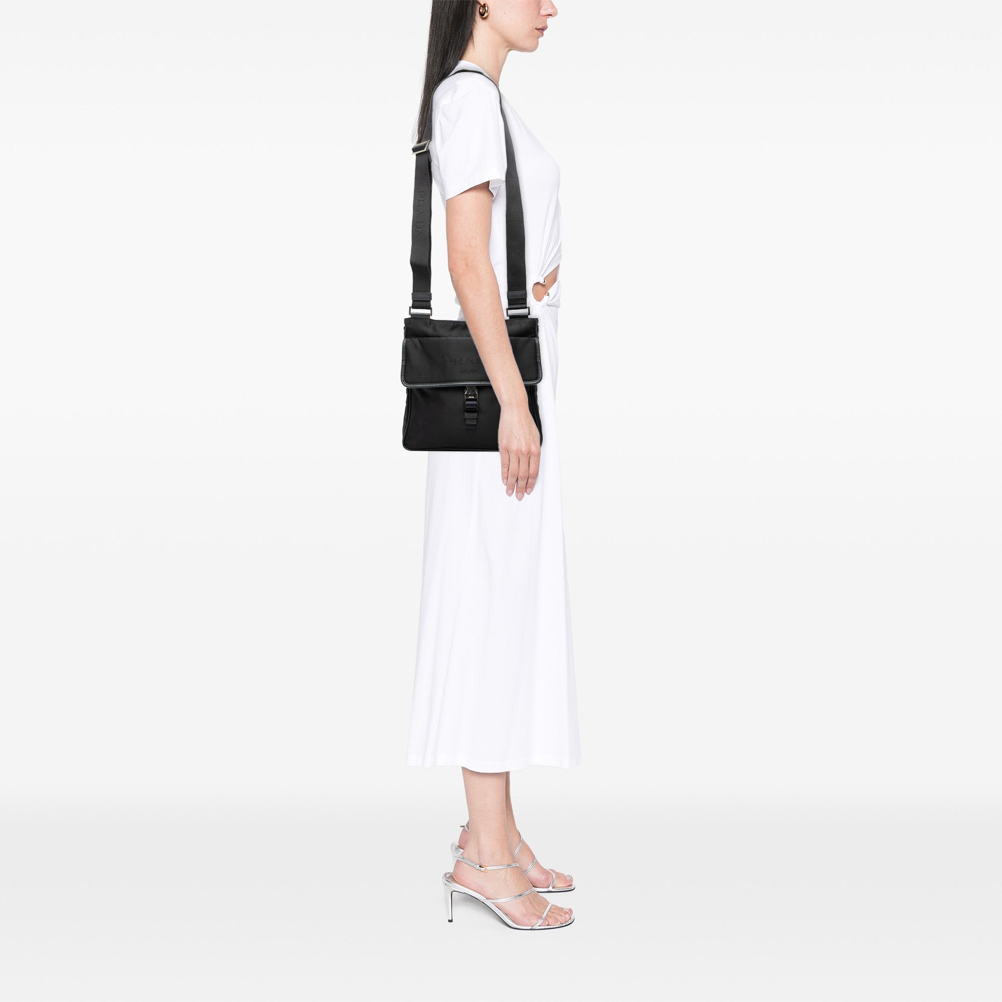 Saffiano Trimmed Tessuto Zip Top Crossbody - Image 6