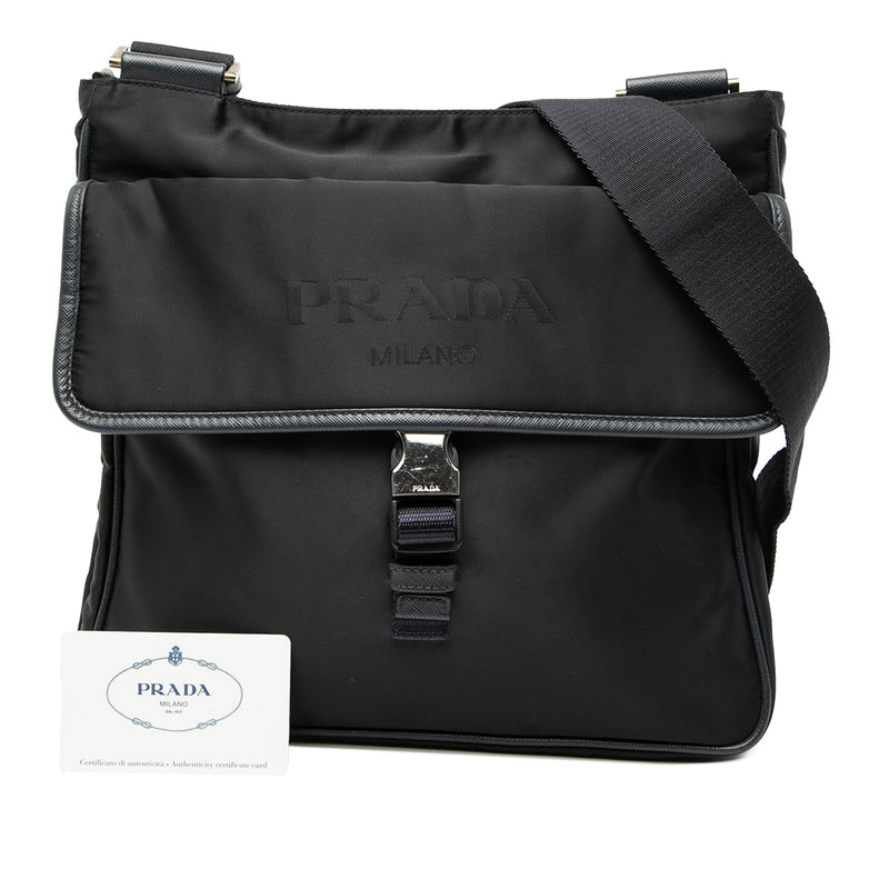 Saffiano Trimmed Tessuto Zip Top Crossbody - Image 7