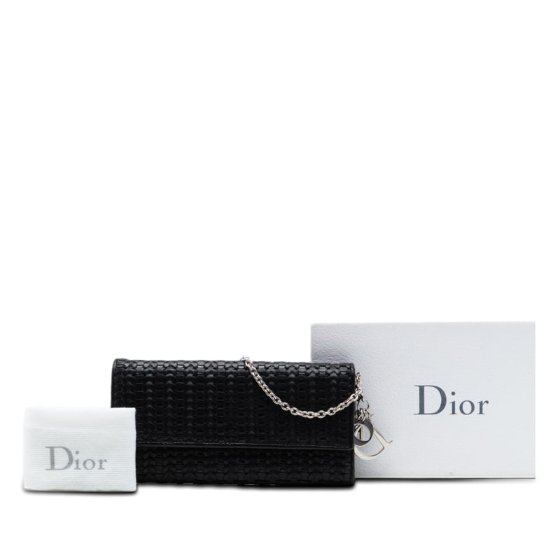 Woven Lambskin Lady Dior Rendezvouz Wallet on Chain - Image 7