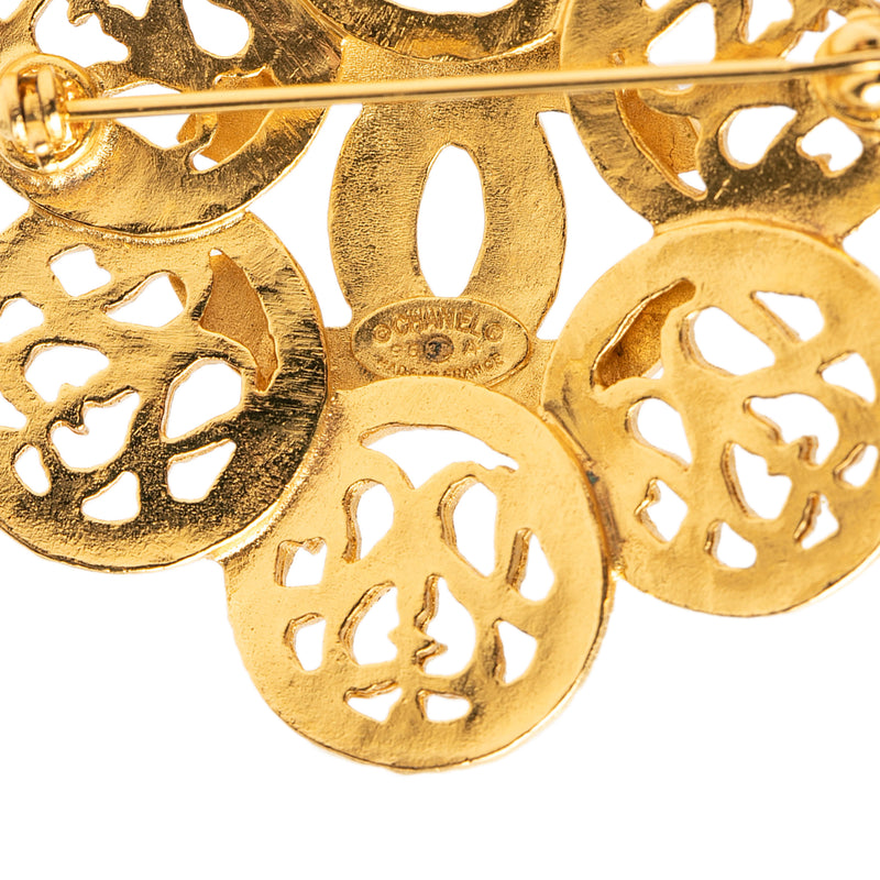 CC Gold Plated Flower Brooch - Image 3