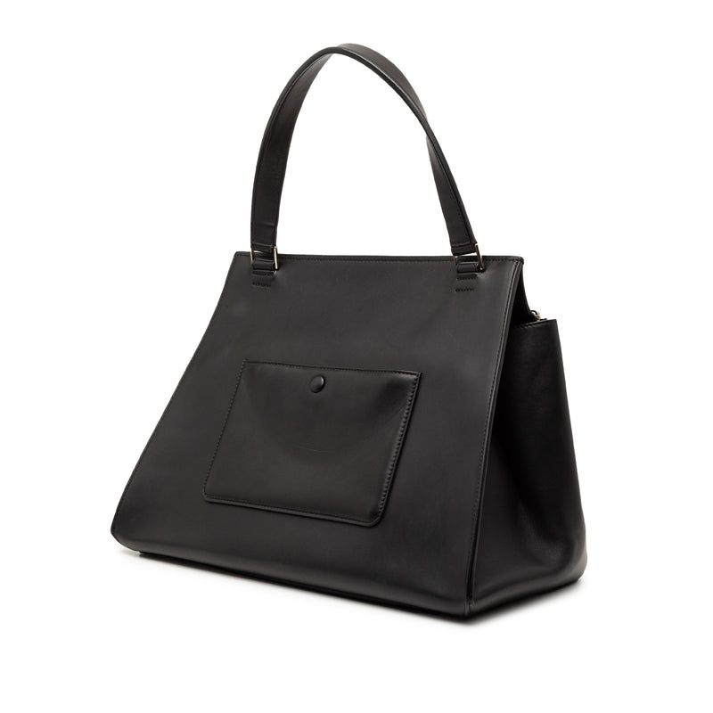 Medium Bicolor Leather and Pony Hair Edge Handbag - Image 2