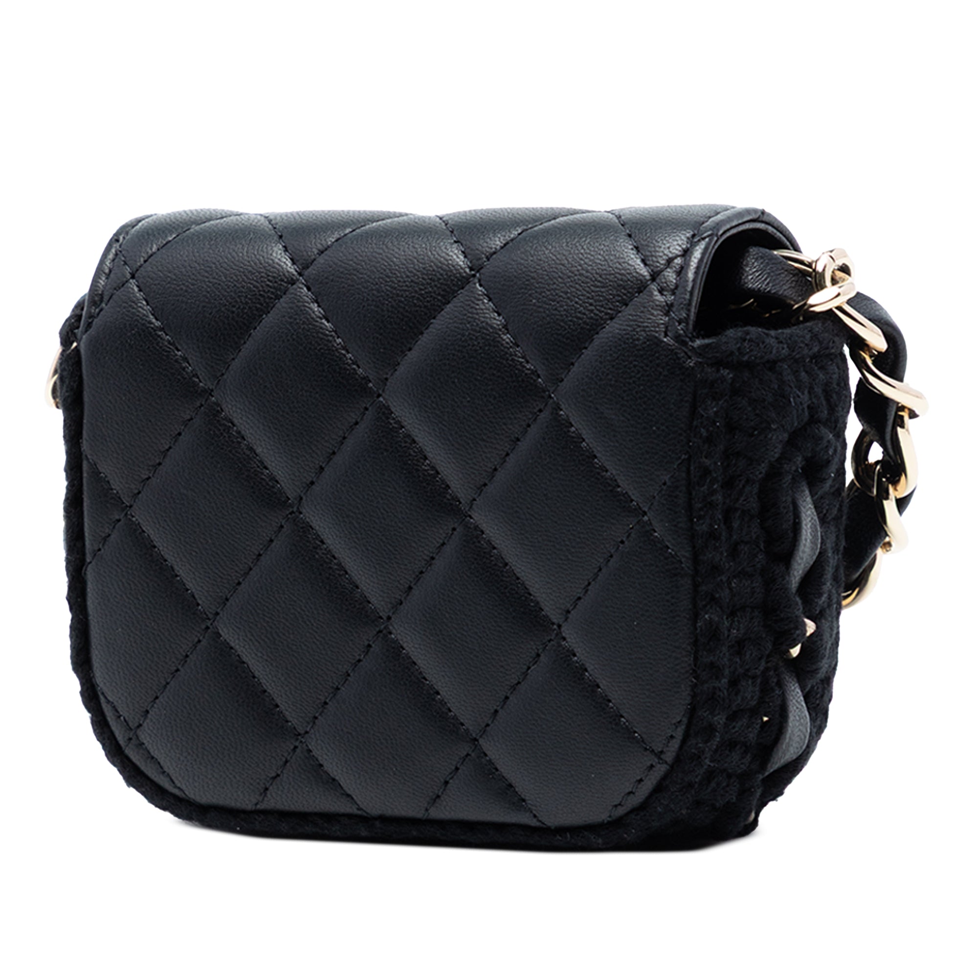 Mini CC Quilted Lambskin Crochet Flap - Image 2