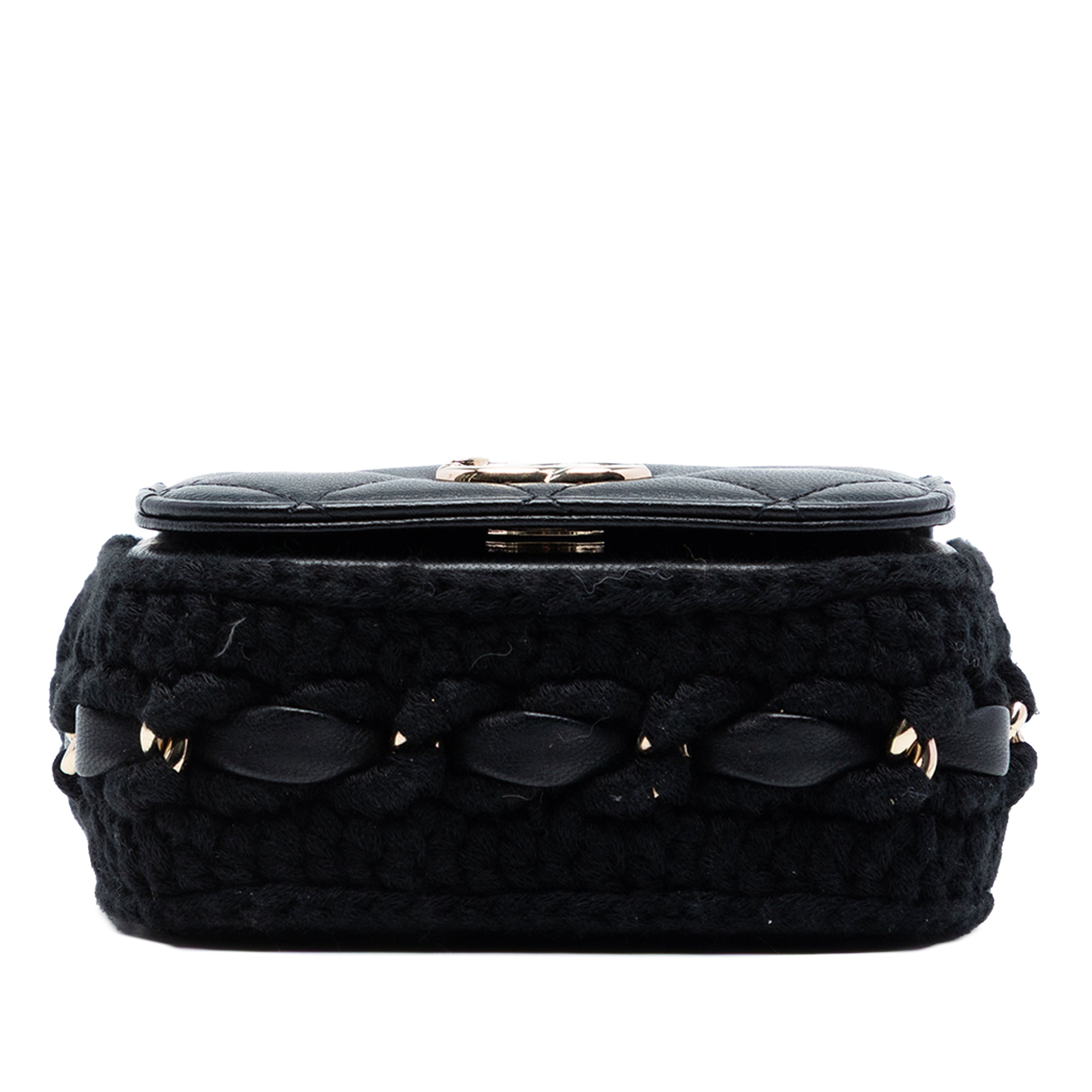 Mini CC Quilted Lambskin Crochet Flap - Image 3