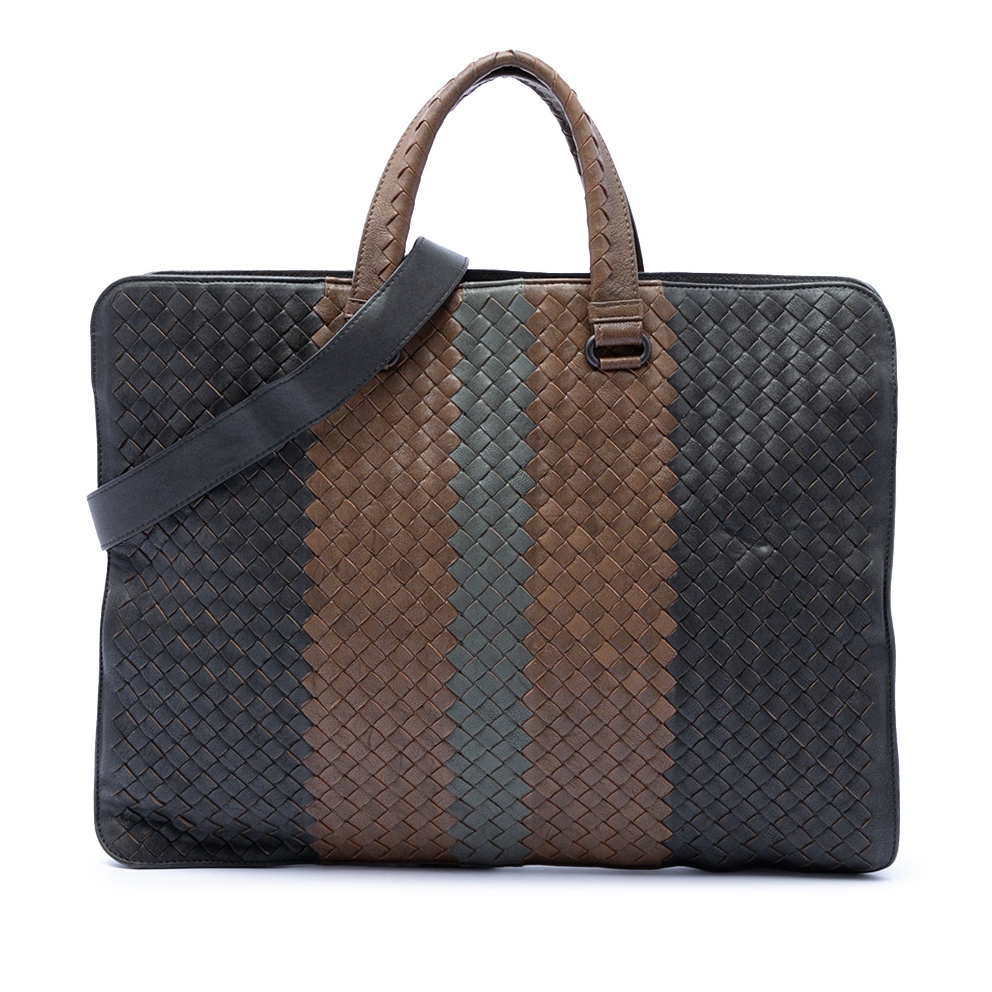 Nappa Intrecciato Club Fume Briefcase - Image 1