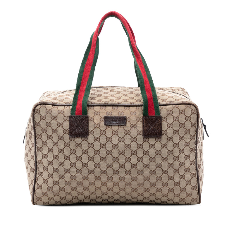 GG Canvas Web Duffle Bag