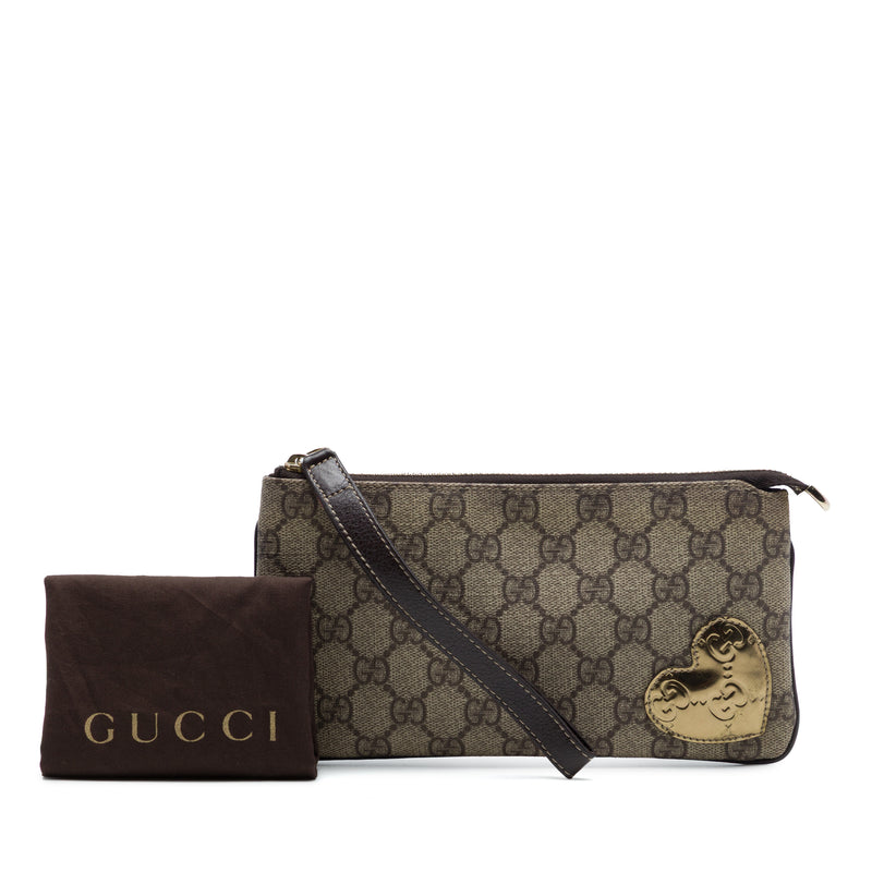 Guccissima Heart Trimmed GG Supreme Wristlet Clutch - Image 7