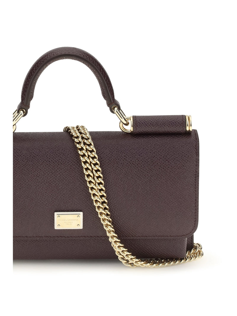 Dolce & Gabbana Calf Leather Shoulder Bag — Red