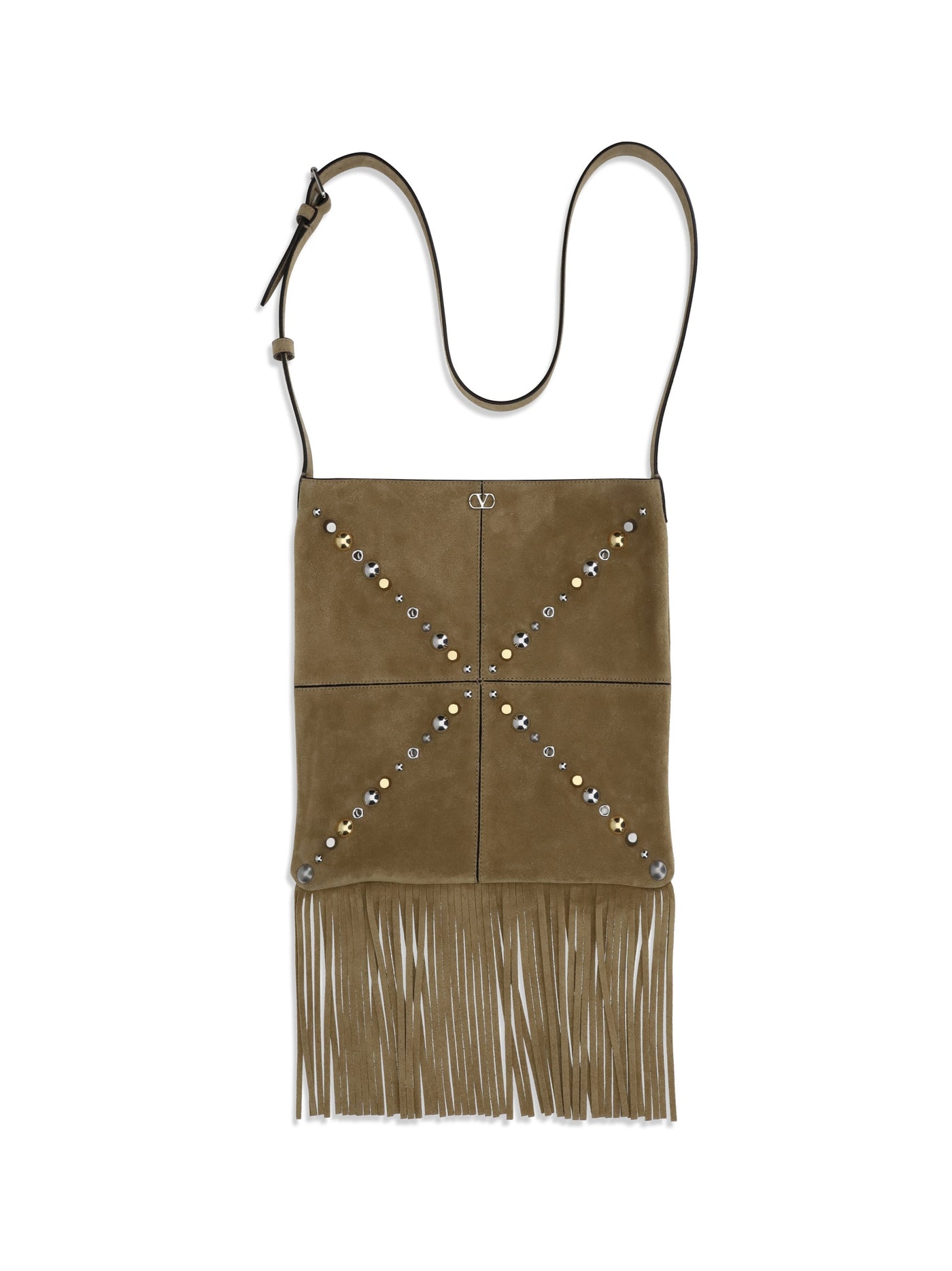 Valentino Garavani Nellcôte Shoulder Bag — Beige Calf Leather Bos Taurus