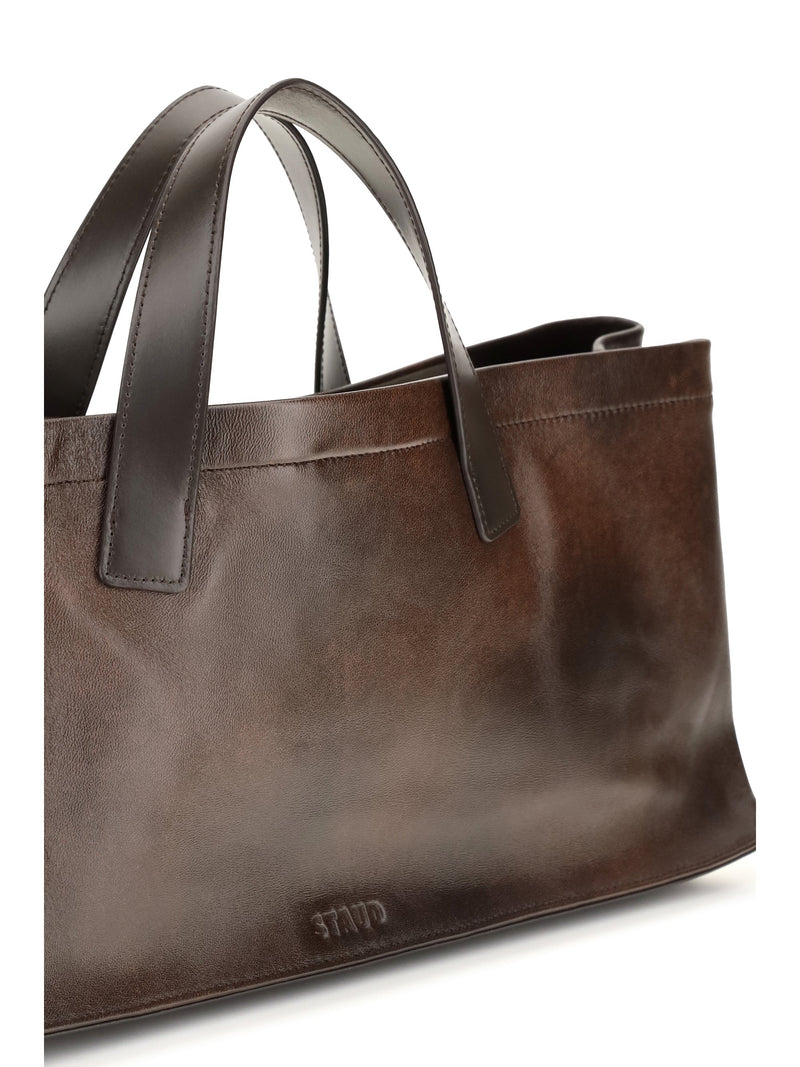 Staud Port Tote Bag — Brown Lamb Leather