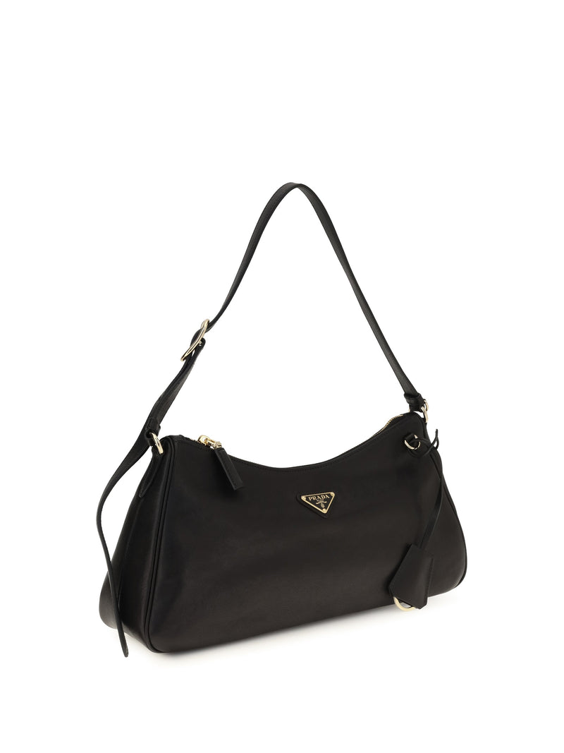 Prada Aimée Shoulder Bag — Black Calf Leather