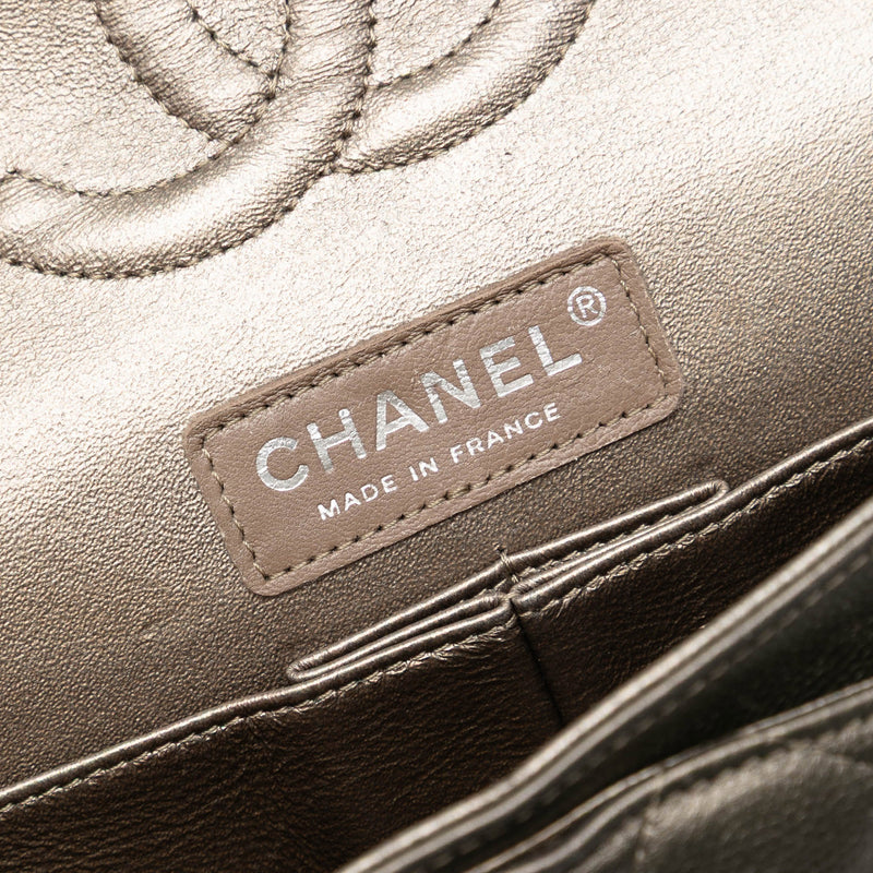 Medium Classic Metallic Caviar Double Flap - Image 5