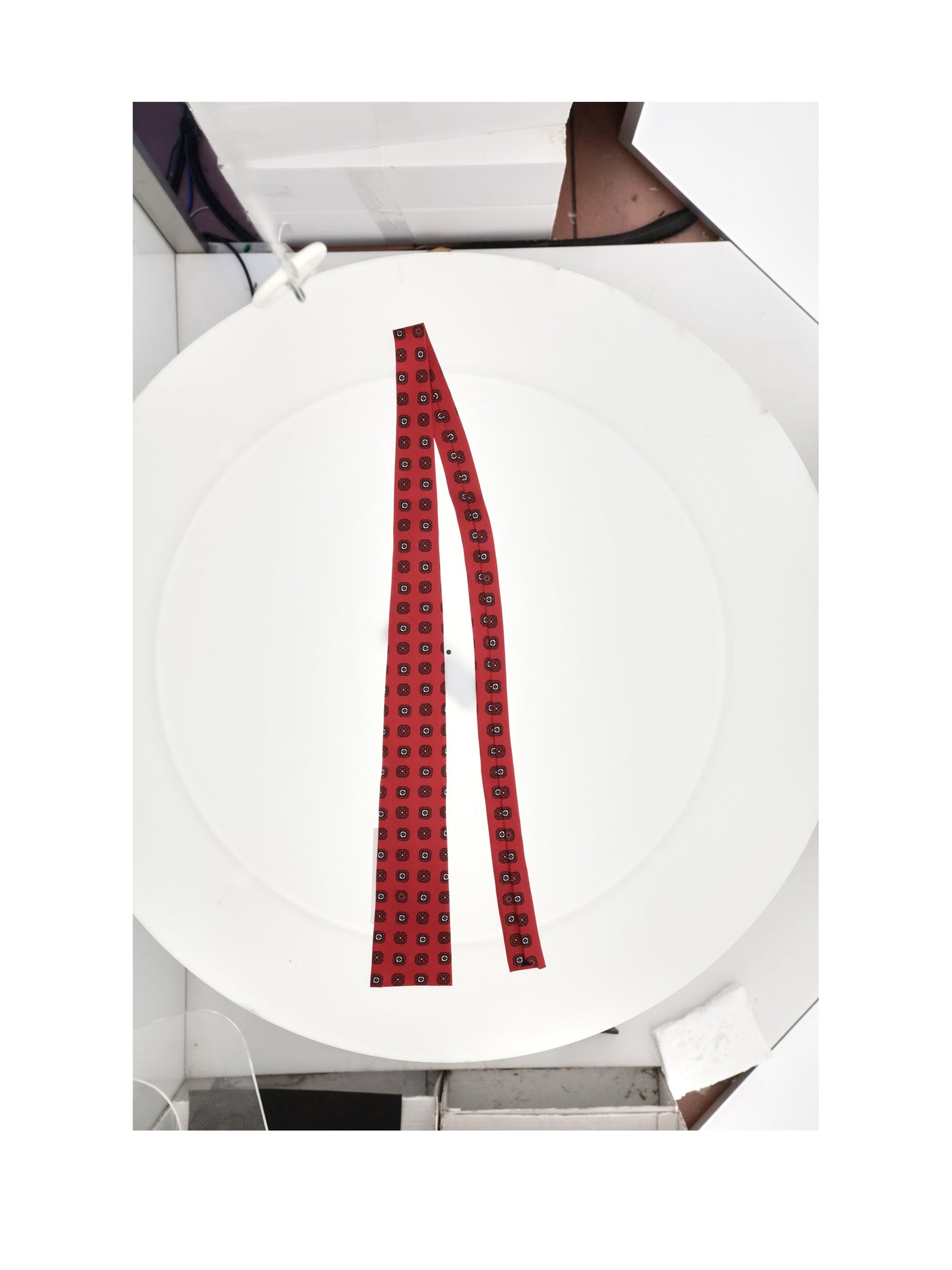 Celine Silk Jacquard Necktie — Red Neckties