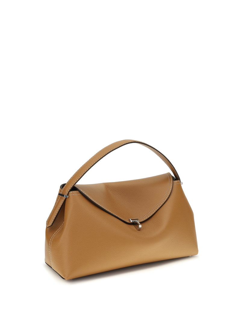 Toteme T-Lock Shoulder Bag — Tan Calf Leather