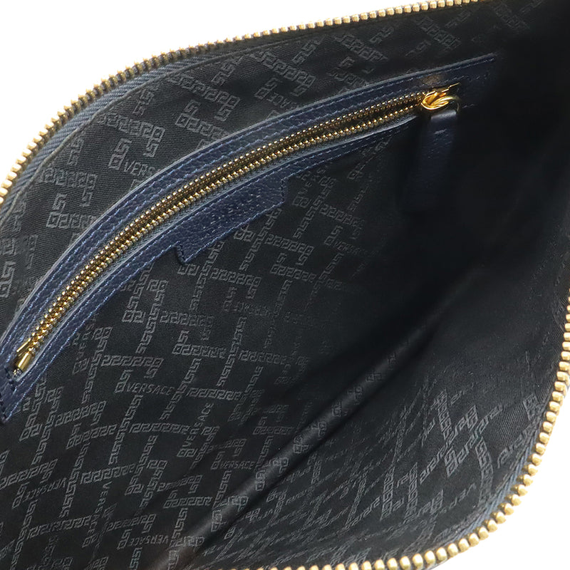 Large La Medusa Palazzo Leather Clutch - Image 3
