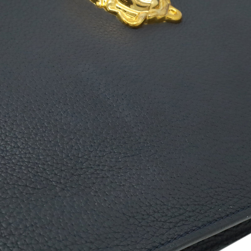Large La Medusa Palazzo Leather Clutch - Image 7