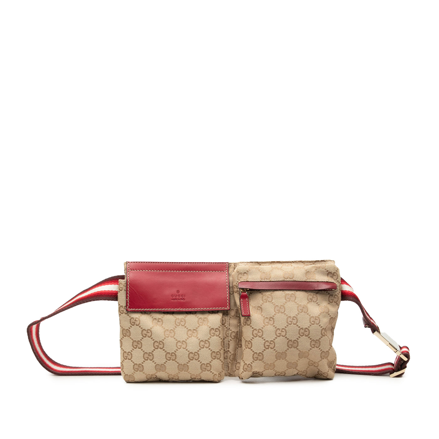 GG Canvas Web Double Pocket Belt Bag - Image 1